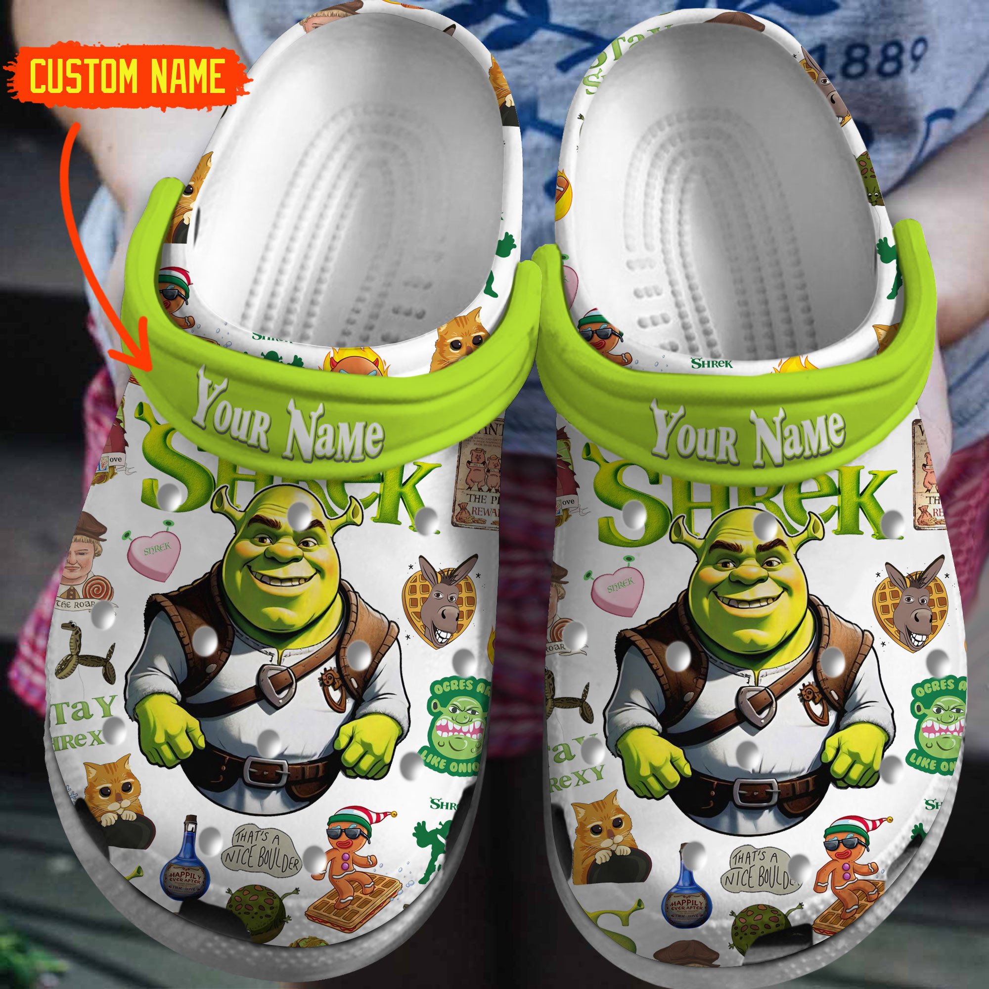 Merchidea Shrek Cartoon Crocs Crocband Clogs Shoes Comfortable For Men Women and Kids