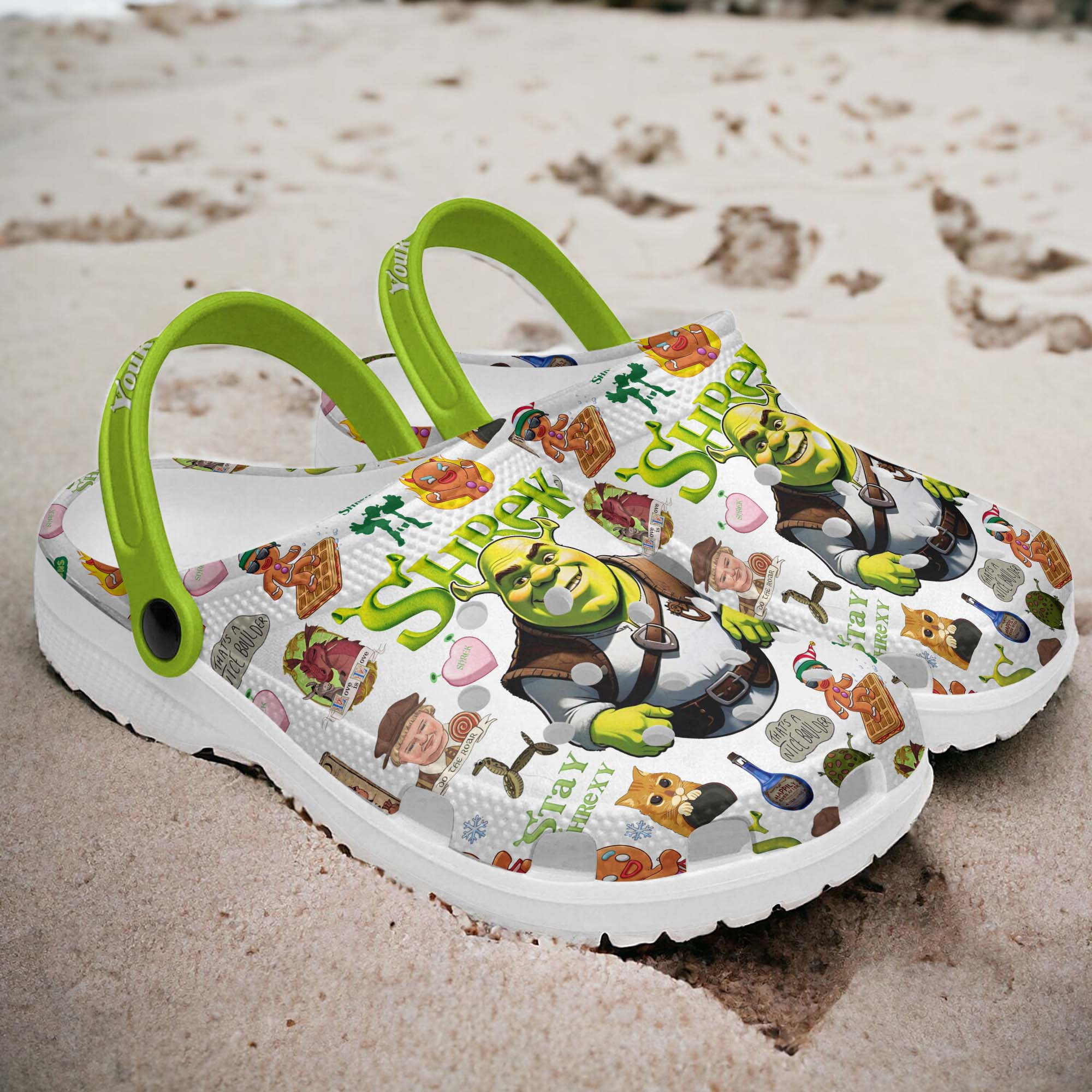 Merchidea Shrek Cartoon Crocs Crocband Clogs Shoes Comfortable For Men Women and Kids