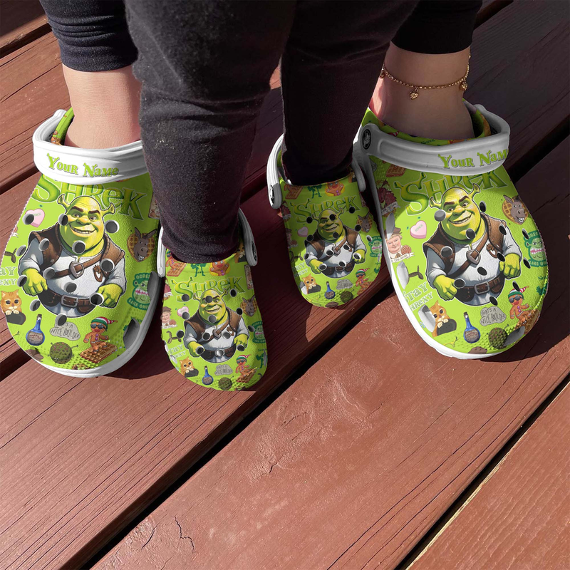 Merchidea Shrek Cartoon Crocs Crocband Clogs Shoes Comfortable For Men Women and Kids