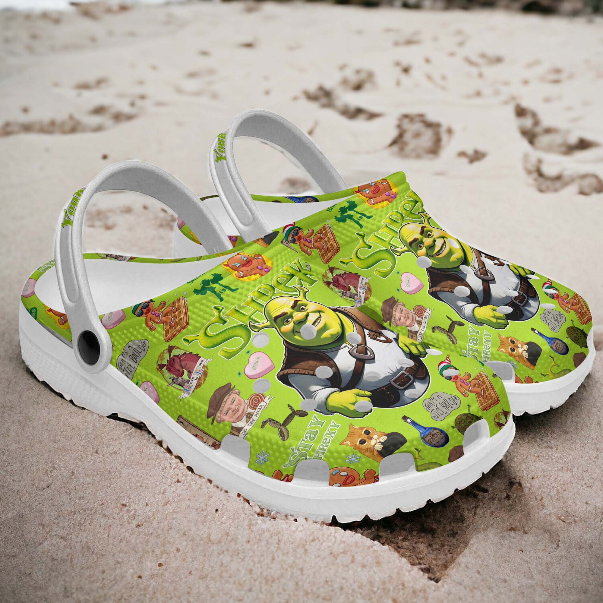 Merchidea Shrek Cartoon Crocs Crocband Clogs Shoes Comfortable For Men Women and Kids