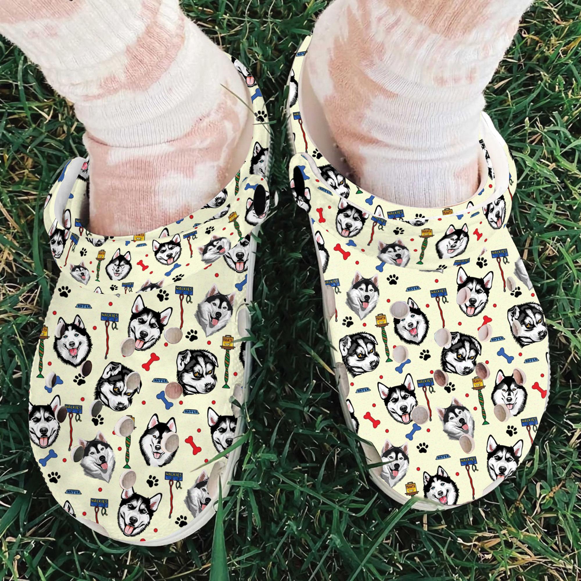 Merchidea Siberian Husky Dog Crocs Crocband Clogs Shoes Comfortable For Men Women and Kids