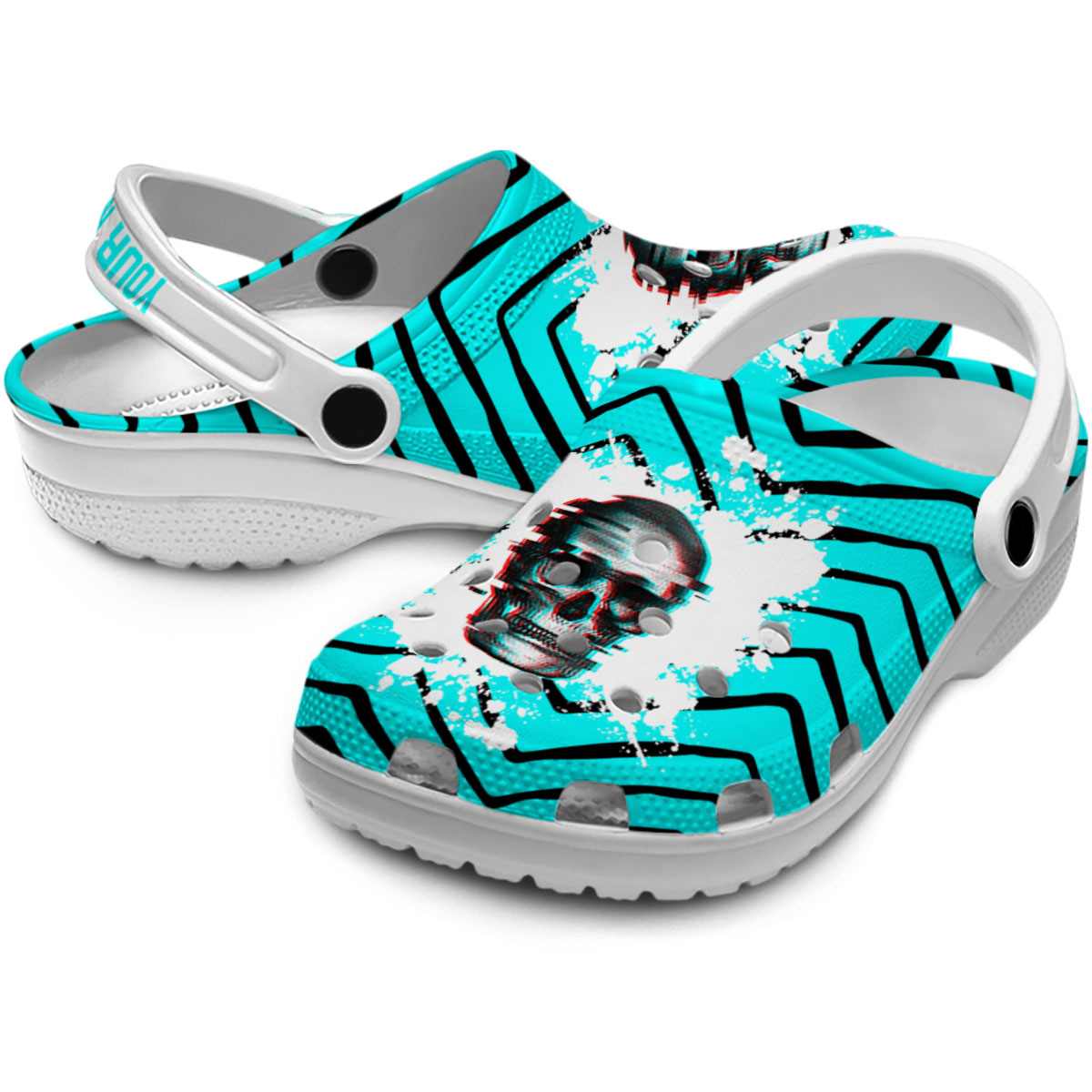 Merchidea Skull Crocs Crocband Clogs Shoes Comfortable For Men Women and Kids