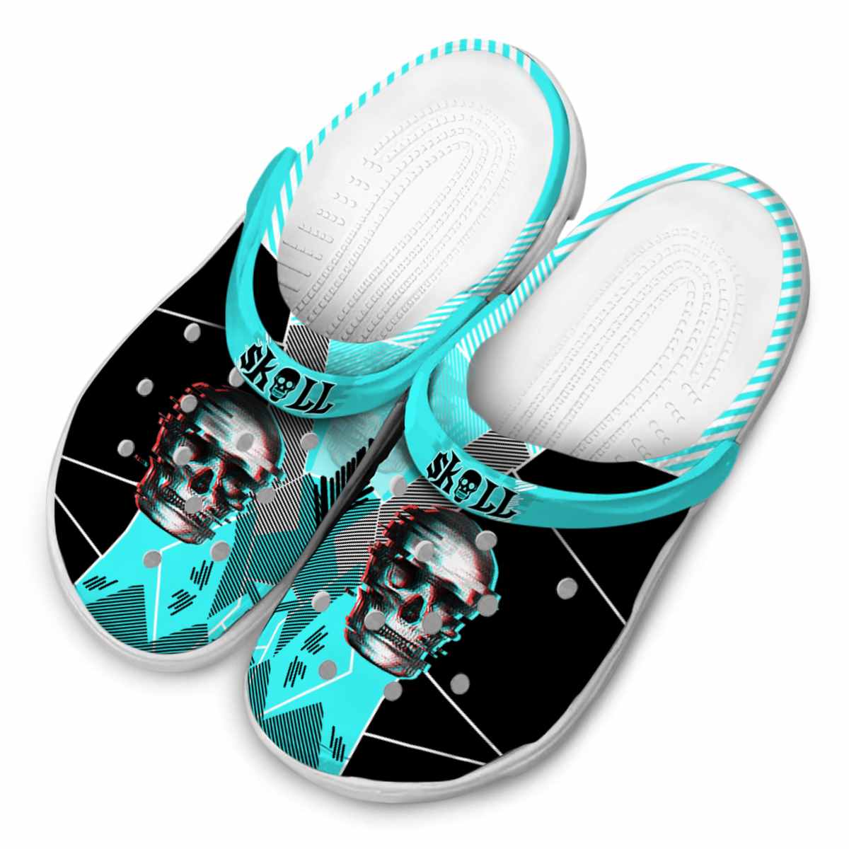 Merchidea Skull Crocs Crocband Clogs Shoes Comfortable For Men Women and Kids