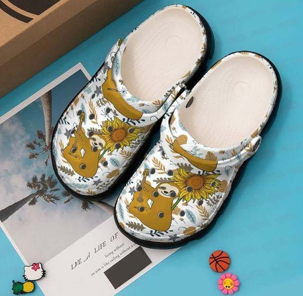 Merchidea Sloth Camper Sunflower Personalized Gift For Lover Rubber clog Shoes Comfy Footwear