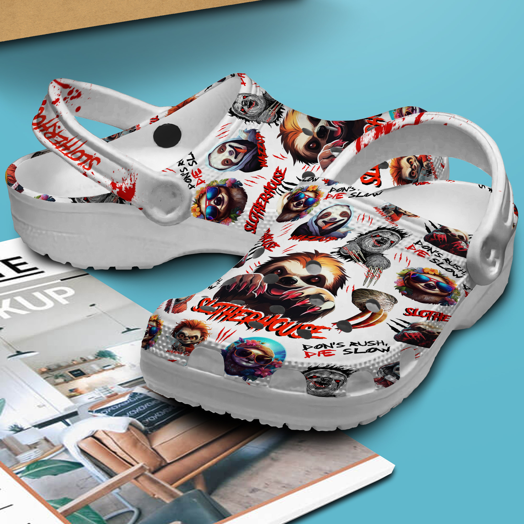 Merchidea Slotherhouse Movie Crocs Crocband Clogs Shoes Comfortable For Men Women and Kids