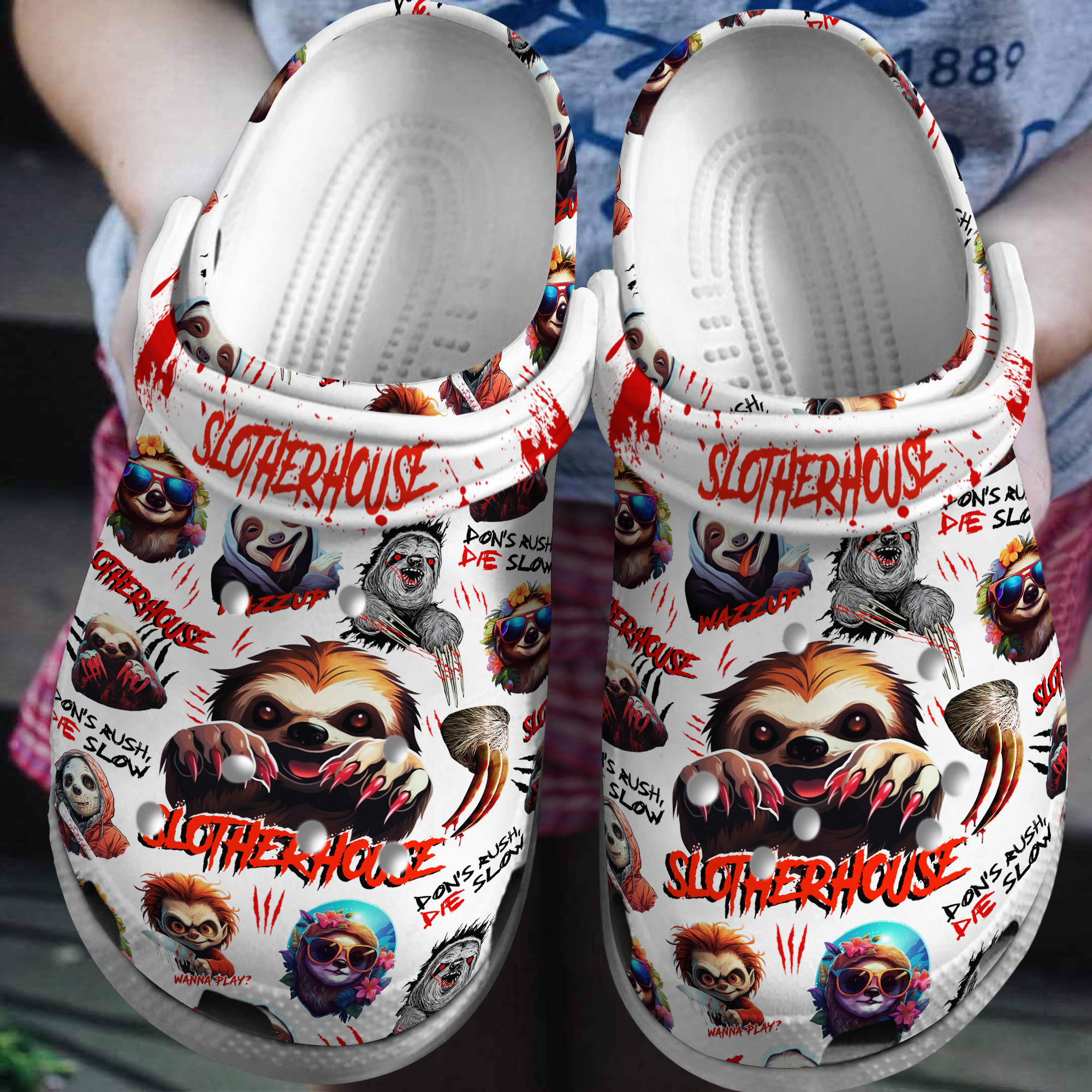 Merchidea Slotherhouse Movie Crocs Crocband Clogs Shoes Comfortable For Men Women and Kids