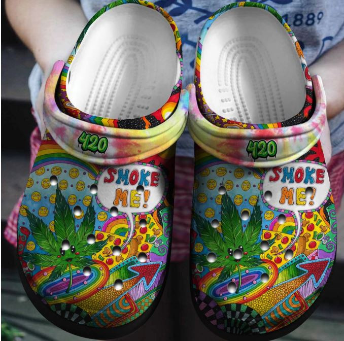 Merchidea Smoke Me Hippie Shoes - Funny Weed Outdoor Shoes Birthday Gift For Boy Girl
