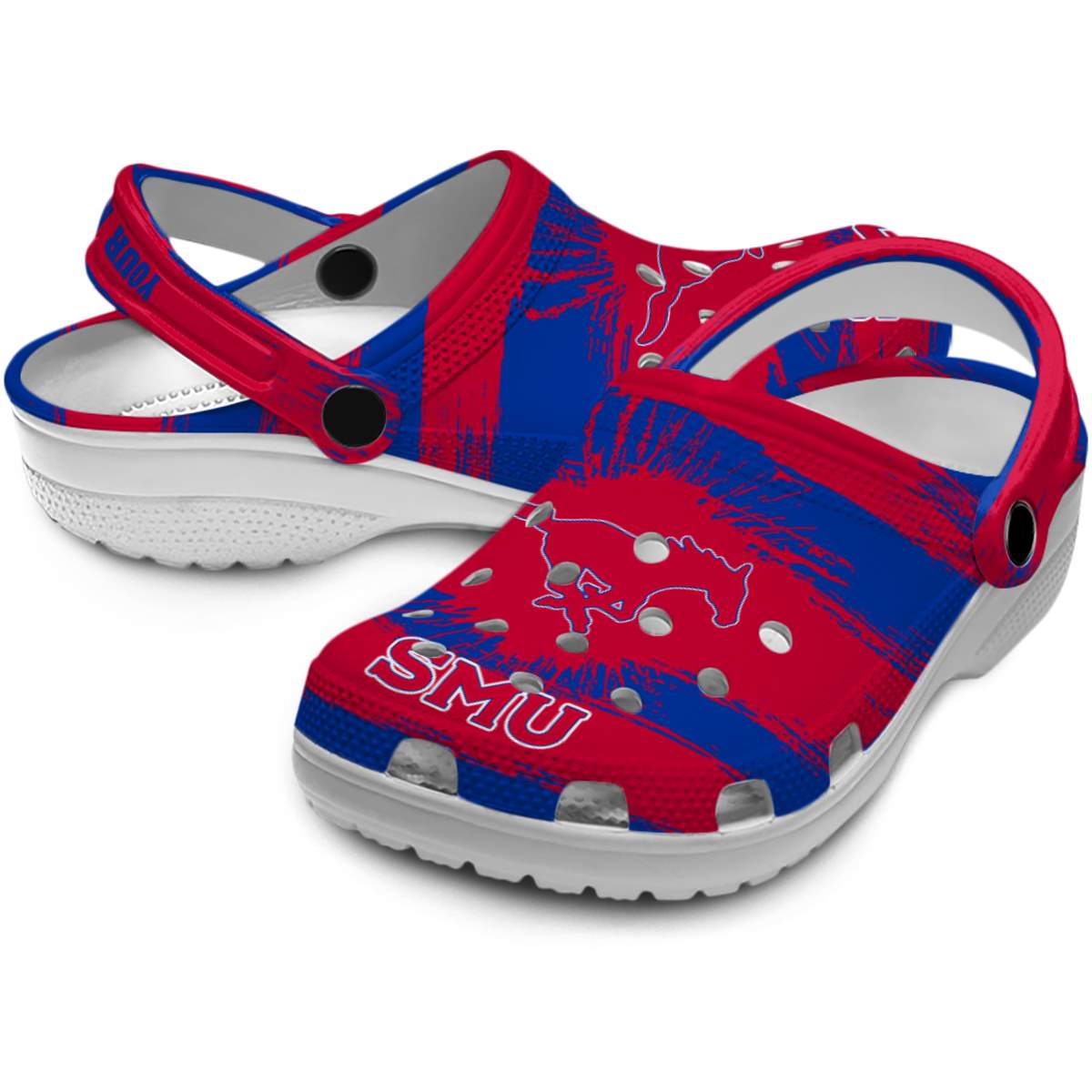 Merchidea SMU Mustangs NCAA Sport Crocs Crocband Clogs Shoes Comfortable For Men Women and Kids