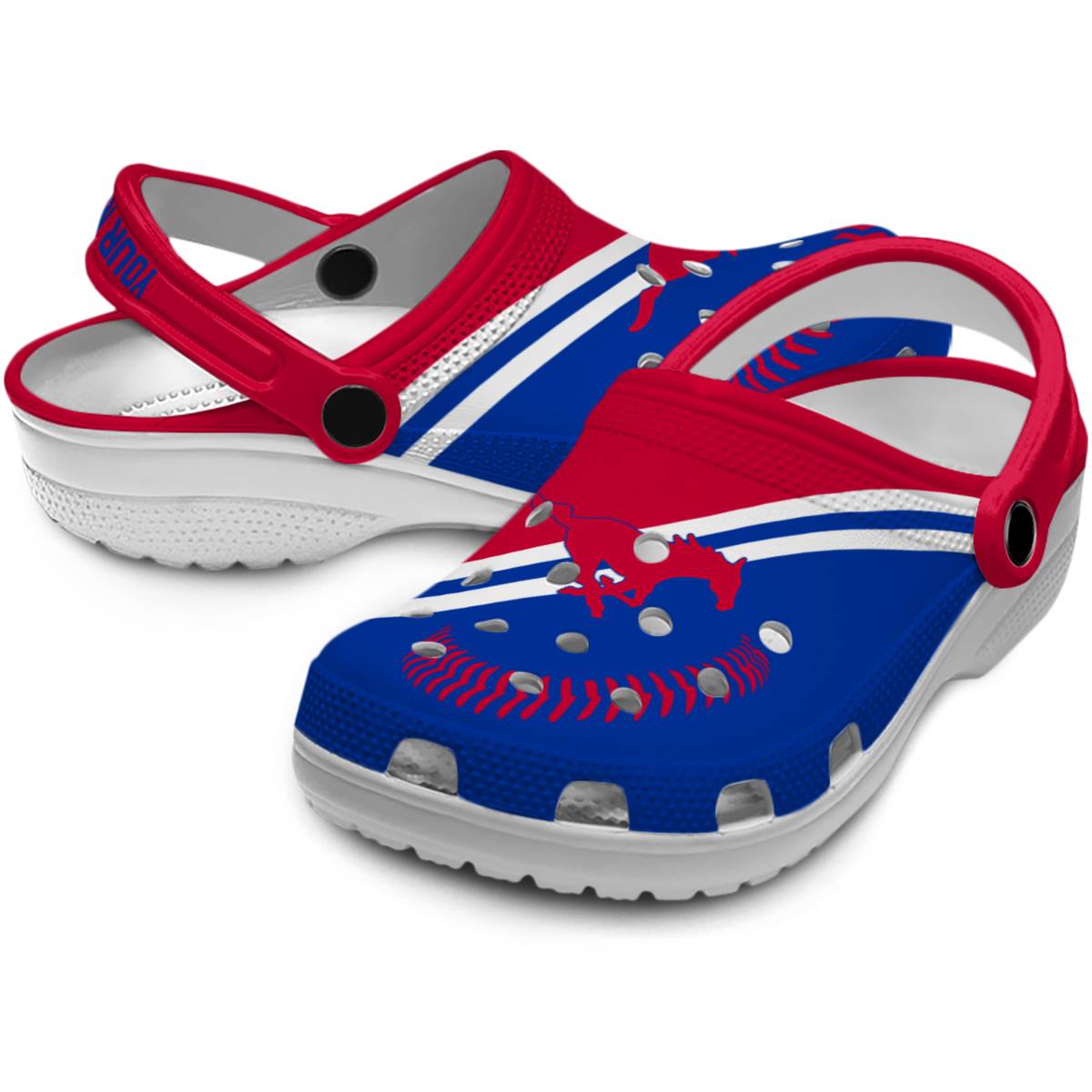 Merchidea SMU Mustangs NCAA Sport Crocs Crocband Clogs Shoes Comfortable For Men Women and Kids