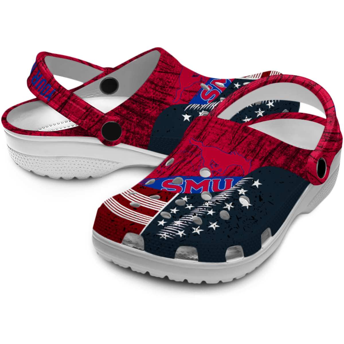 Merchidea SMU Mustangs NCAA Sport Crocs Crocband Clogs Shoes Comfortable For Men Women and Kids