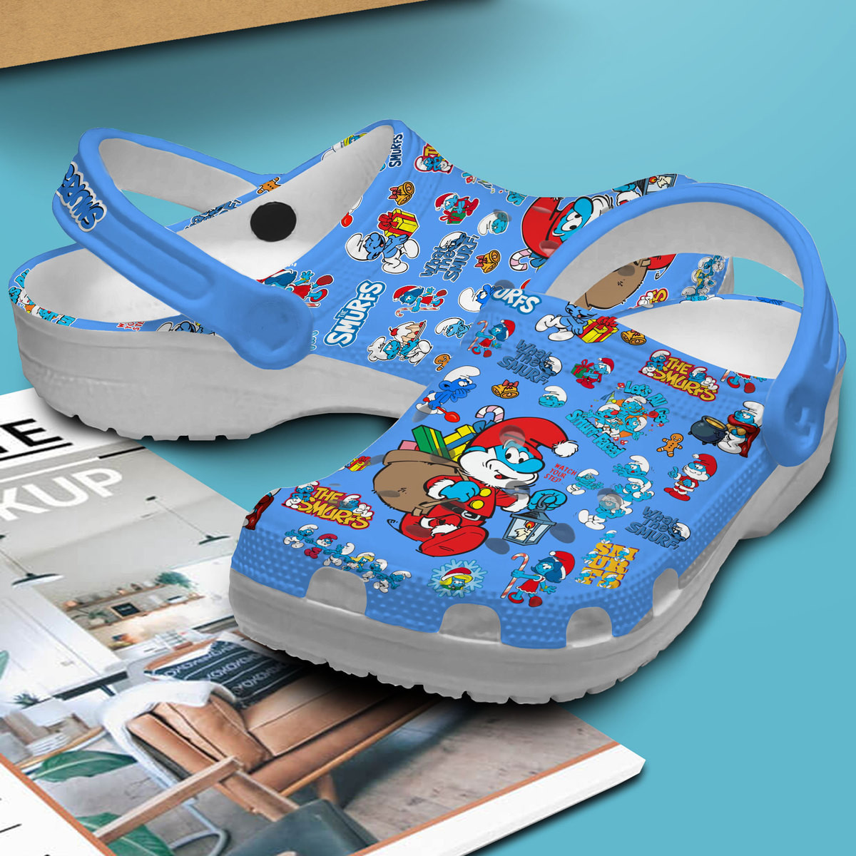 Merchidea Smurfs Movie Crocs Crocband Clogs Shoes Comfortable For Men Women and Kids