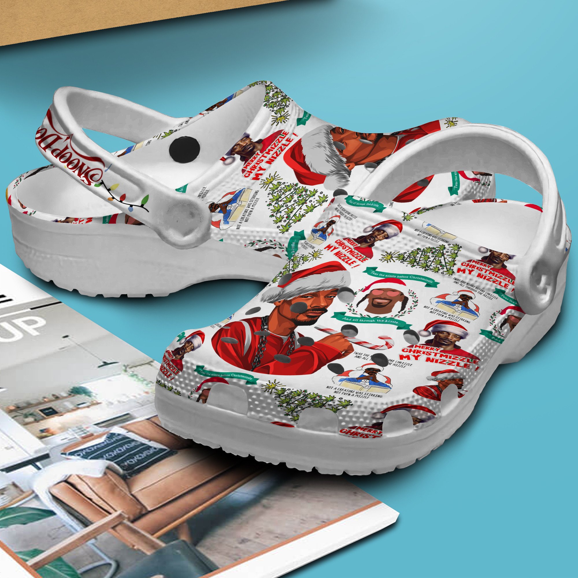 Merchidea Snoop Dogg Christmas Music Crocs Crocband Clogs Shoes Comfortable For Men Women and Kids