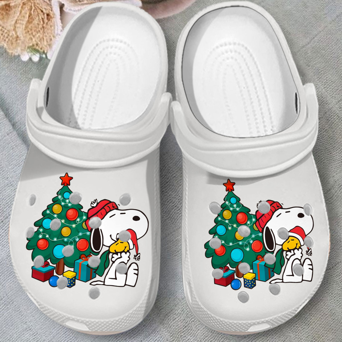 Merchidea Snoopy Cartoon Christmas Crocs Crocband Clogs Shoes Comfortable For Men Women and Kids