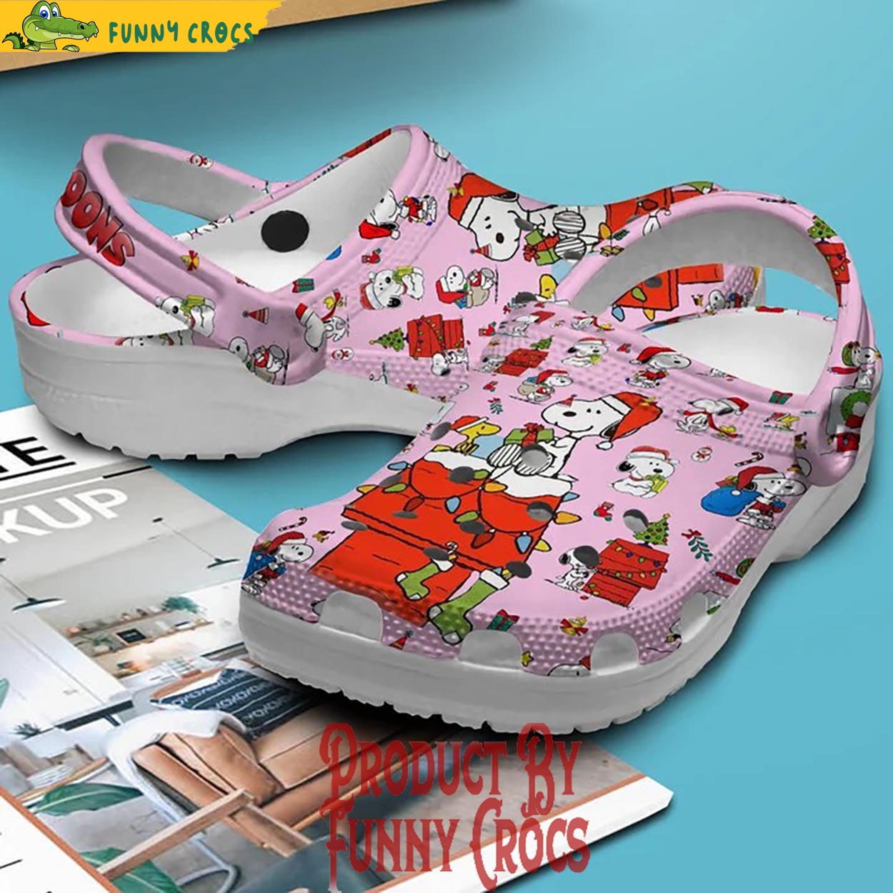 Merchidea Snoopy Cartoon Christmas Crocs Crocband Clogs Shoes Comfortable For Men Women and Kids