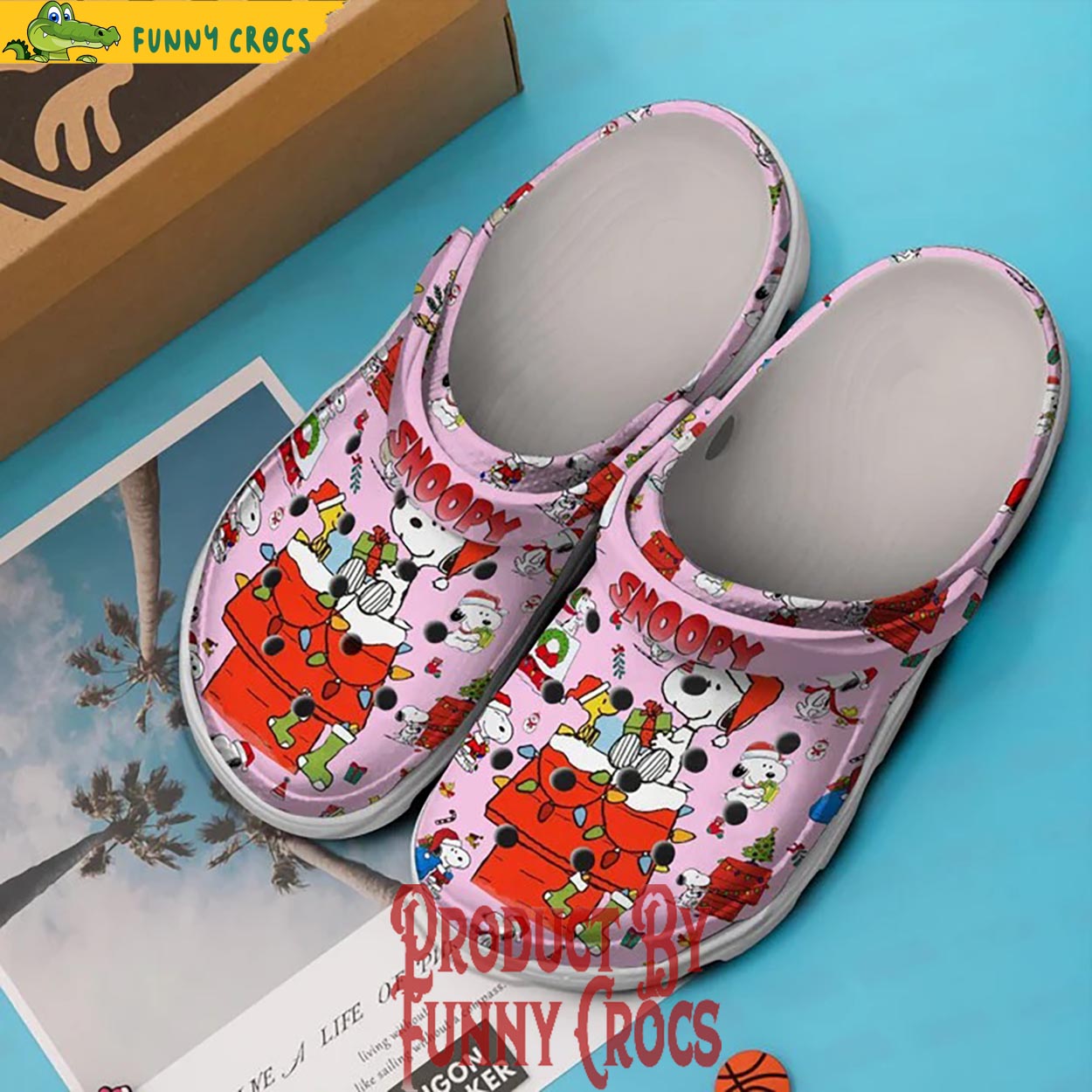 Merchidea Snoopy Cartoon Christmas Crocs Crocband Clogs Shoes Comfortable For Men Women and Kids