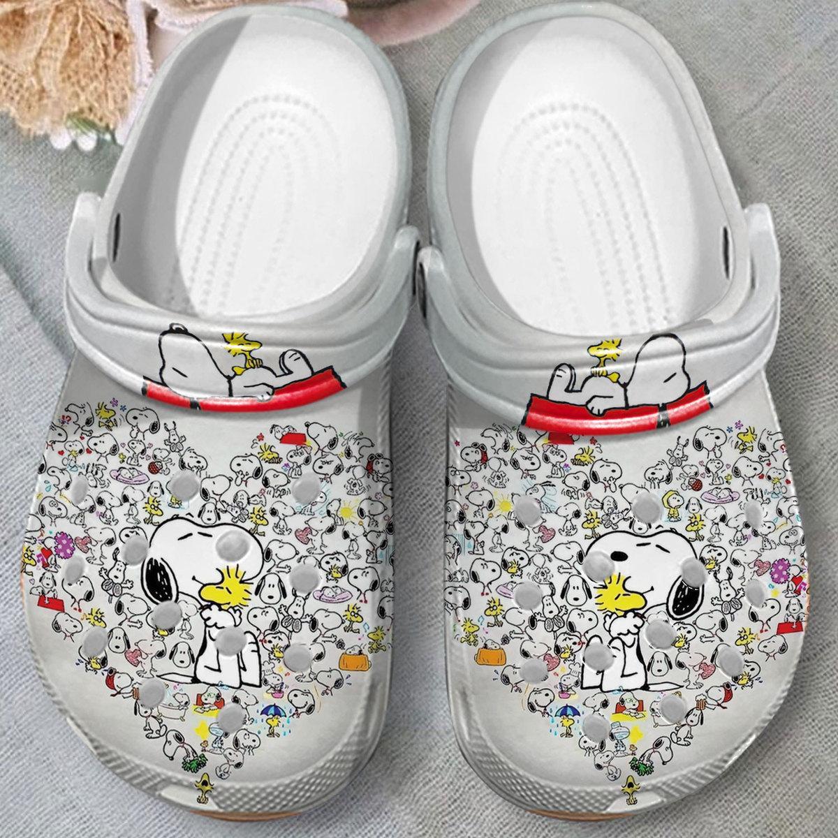 Merchidea Snoopy Peanuts Cartoon Crocs Crocband Clogs Shoes Comfortable For Men Women and Kids