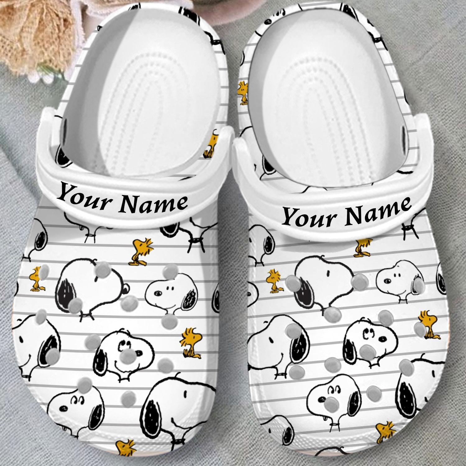 Merchidea Snoopy Peanuts Cartoon Crocs Crocband Clogs Shoes Comfortable For Men Women and Kids