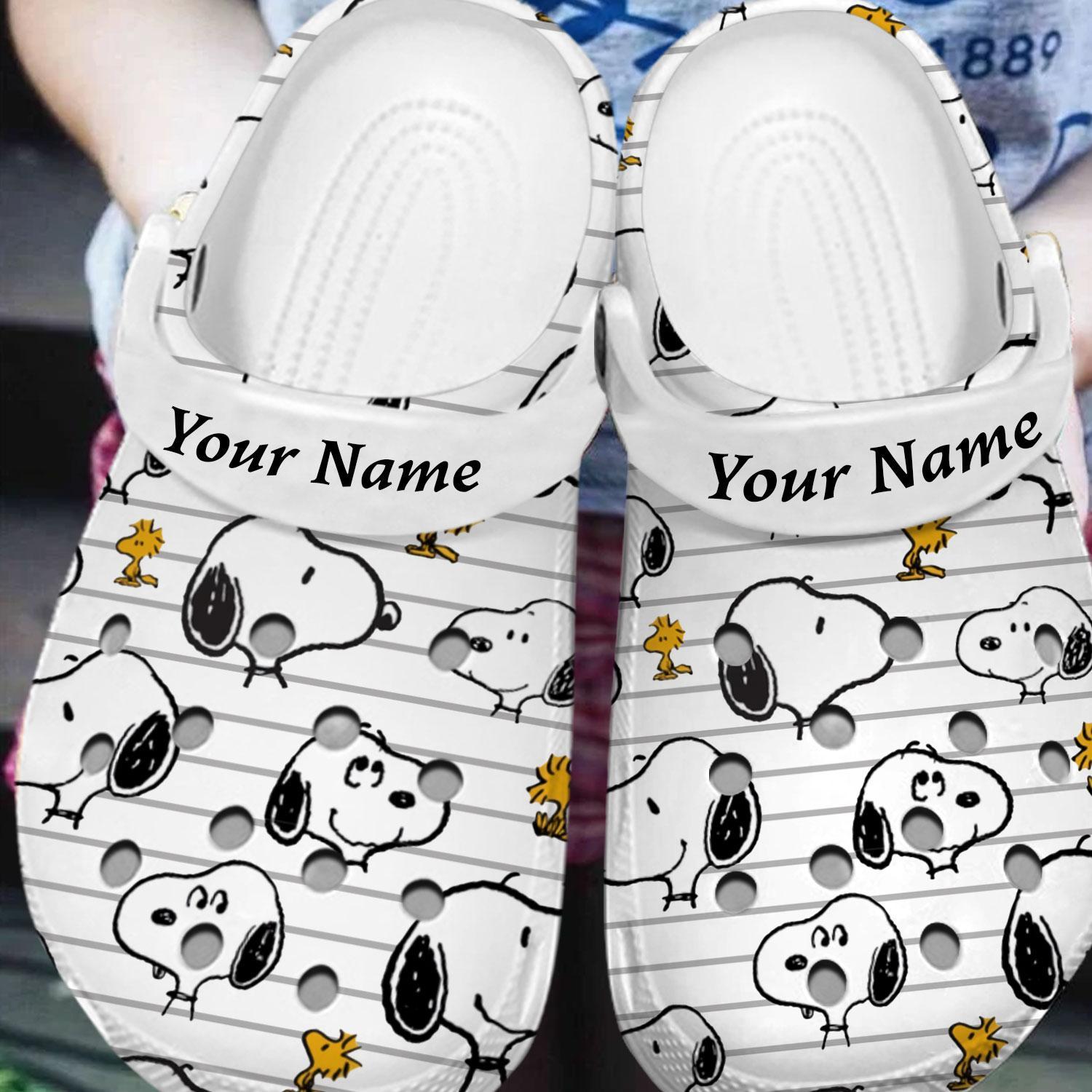 Merchidea Snoopy Peanuts Cartoon Crocs Crocband Clogs Shoes Comfortable For Men Women and Kids