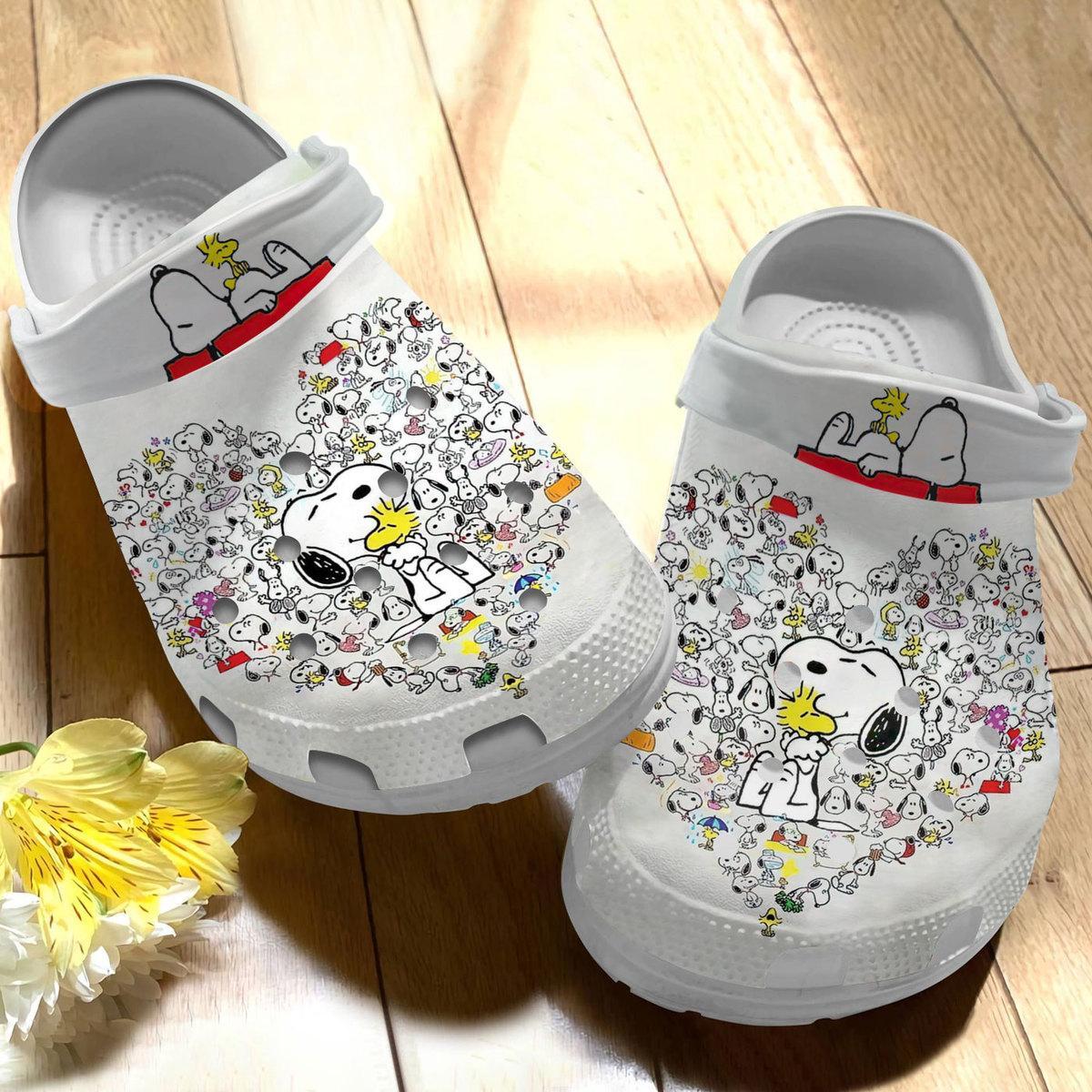 Merchidea Snoopy Peanuts Cartoon Crocs Crocband Clogs Shoes Comfortable For Men Women and Kids