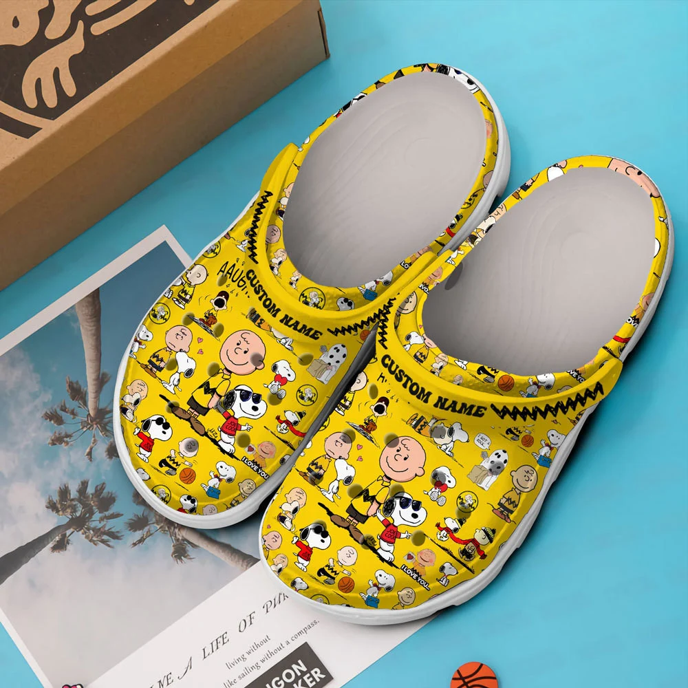 Merchidea Snoopy Peanuts Cartoon Crocs Crocband Clogs Shoes Comfortable For Men Women and Kids