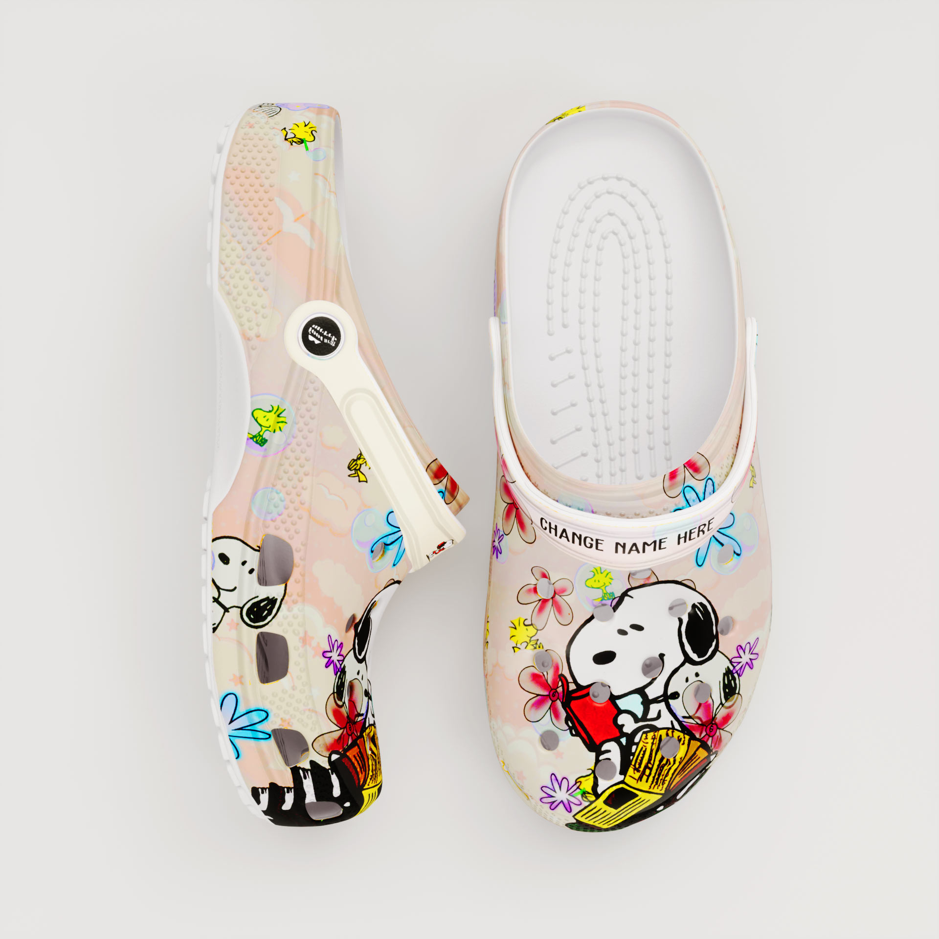 Merchidea Snoopy Peanuts Cartoon Dog Crocs 3D Clog For Men Women Kids Shoes