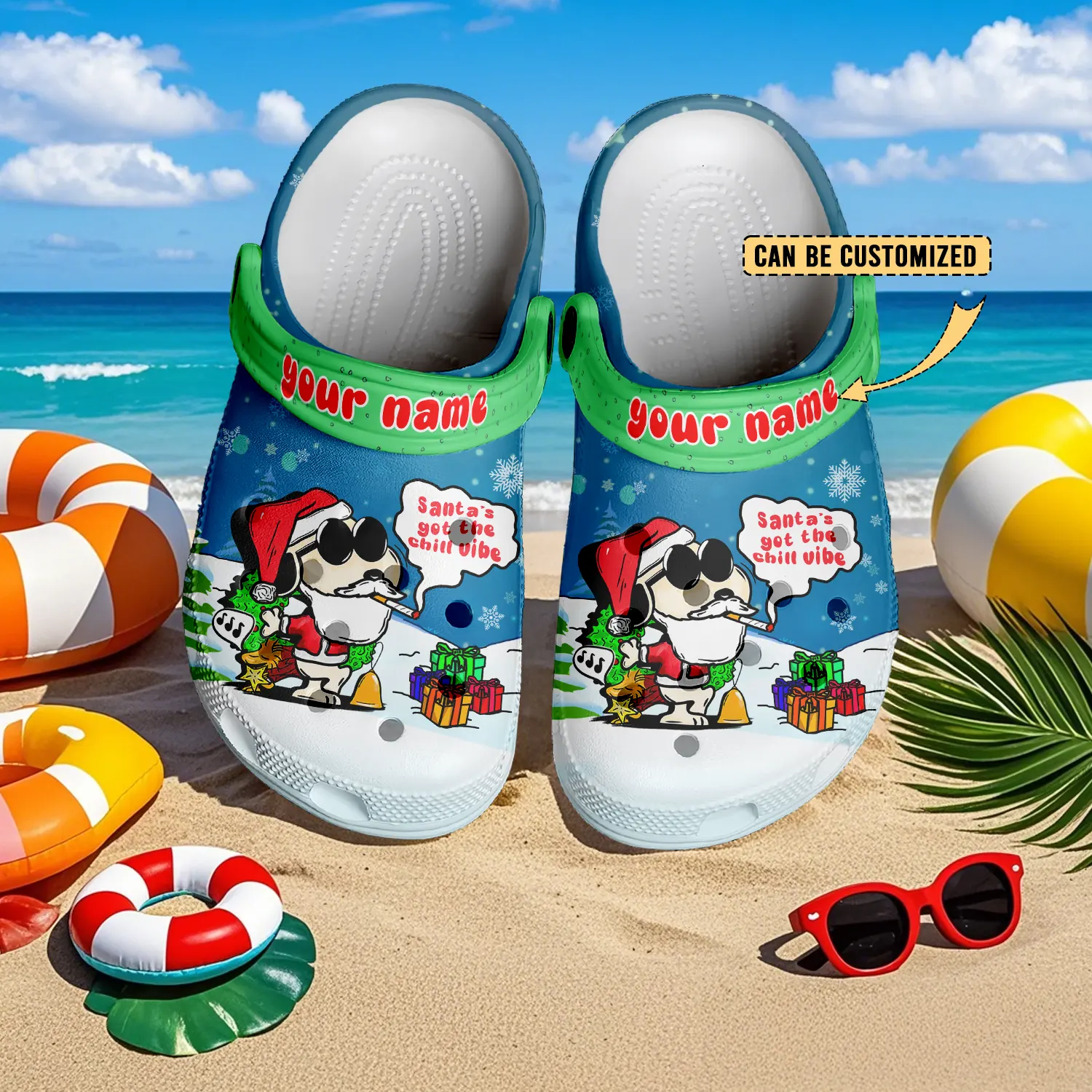 Merchidea Snoopy x Christmas Crocs Crocband Clogs Shoes Comfortable For Men Women and Kids