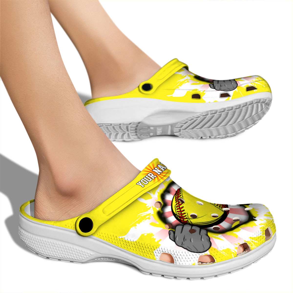 Merchidea Softball Sport Crocs Crocband Clogs Shoes Comfortable For Men Women and Kids