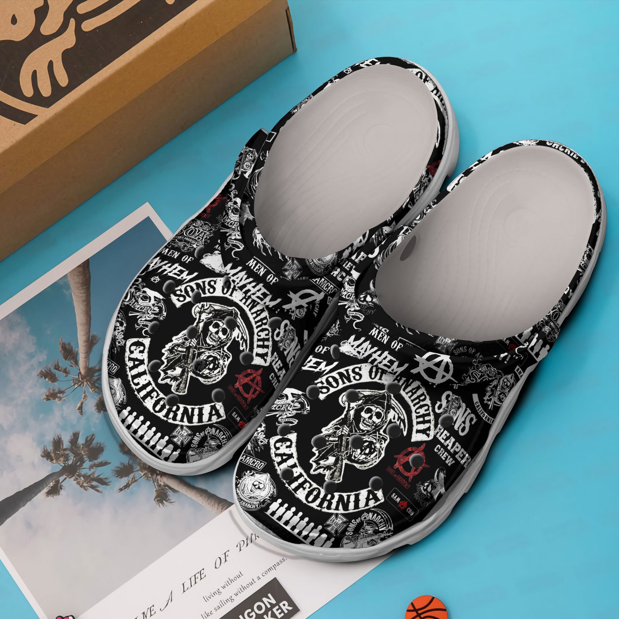 Merchidea Sons of Anarchy TV Series Crocs Crocband Clogs Shoes Comfortable For Men Women and Kids