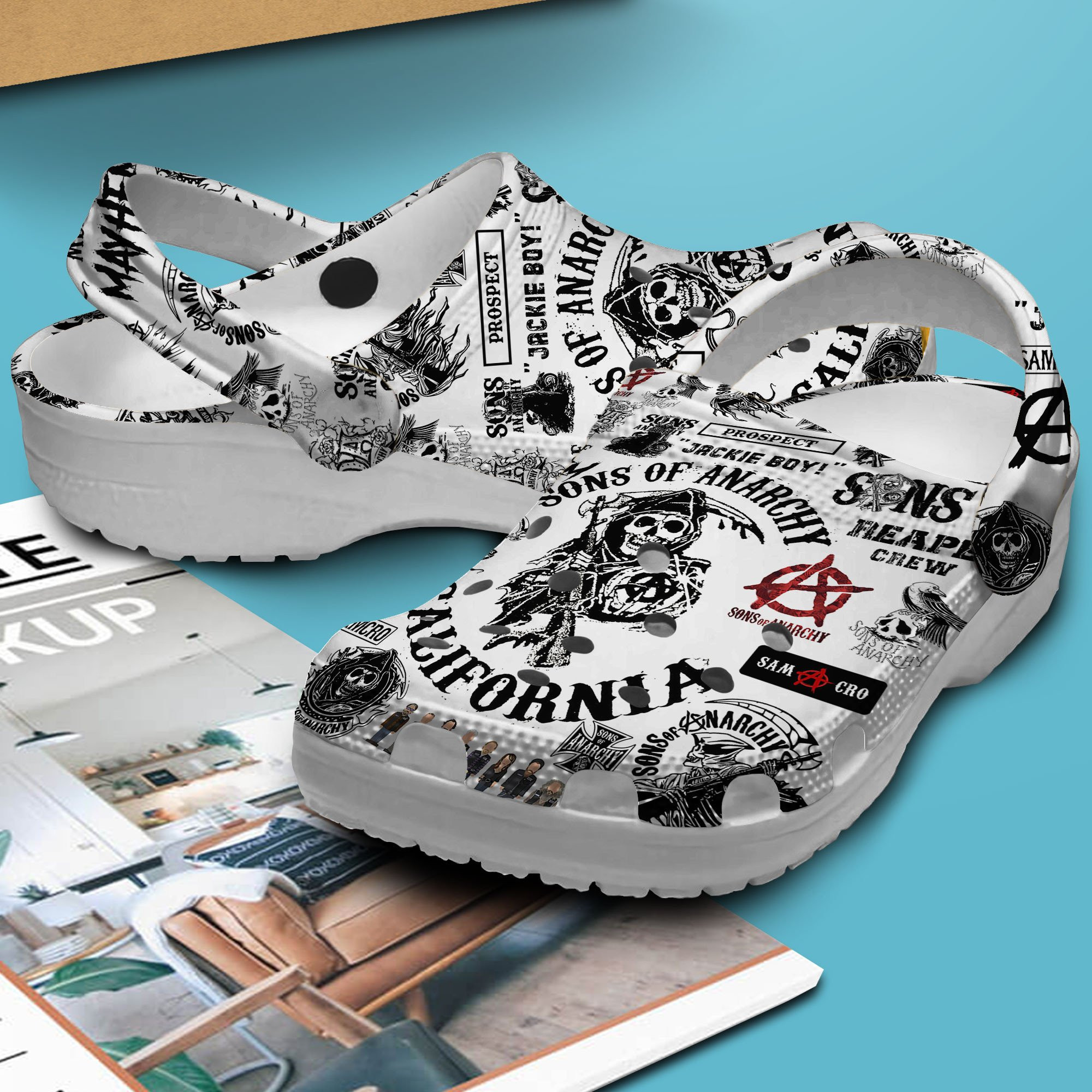 Merchidea Sons Of Anarchy TV Series Crocs Crocband Clogs Shoes Comfortable For Men Women and Kids