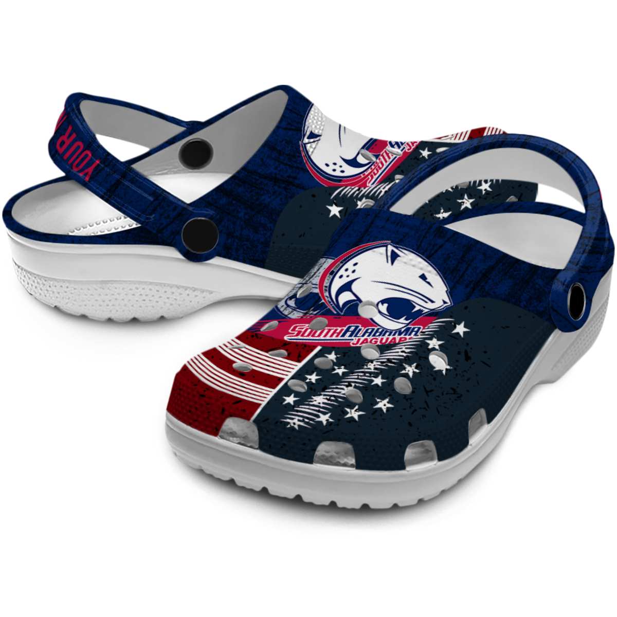 Merchidea South Alabama Jaguars NCAA Sport Crocs Crocband Clogs Shoes Comfortable For Men Women and Kids