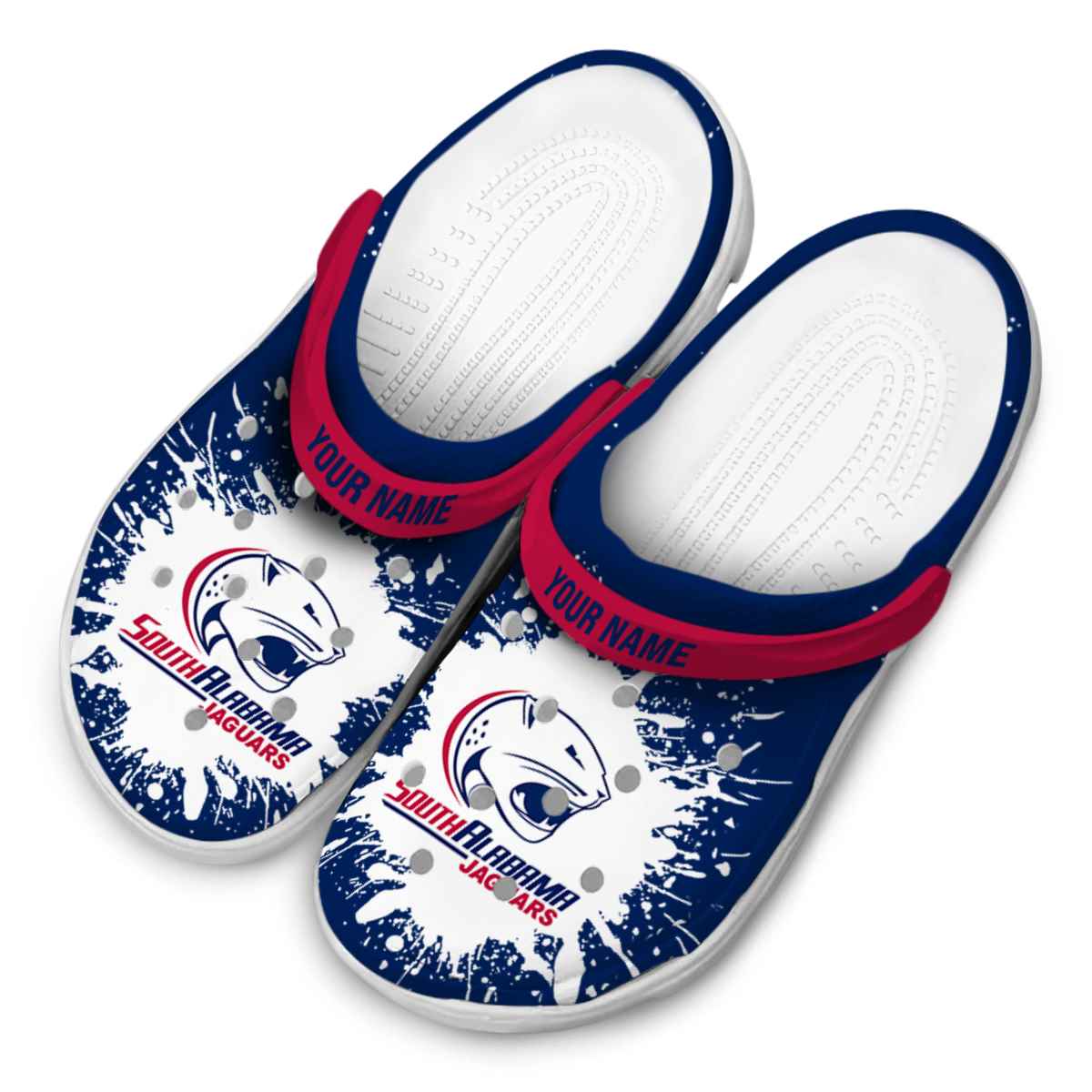 Merchidea South Alabama Jaguars NCAA Sport Crocs Crocband Clogs Shoes Comfortable For Men Women and Kids
