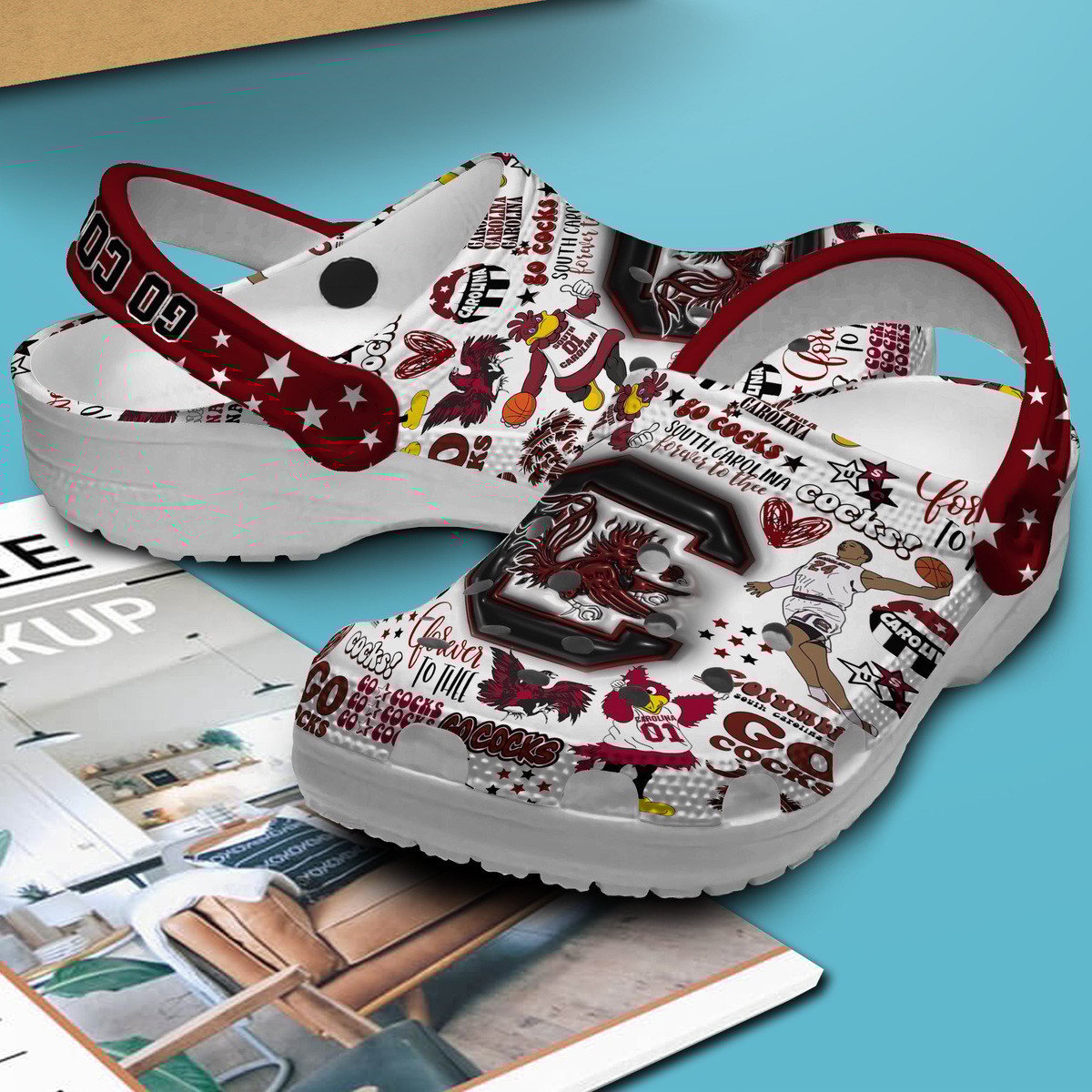 Merchidea South Carolina Gamecocks NCAA Sport Crocs Crocband Clogs Shoes Comfortable For Men Women and Kids