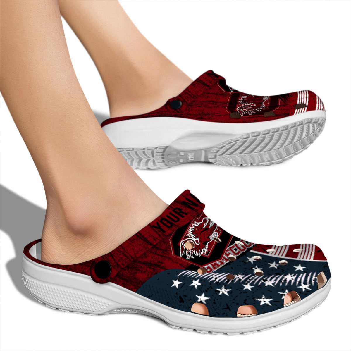 Merchidea South Carolina Gamecocks NCAA Sport Crocs Crocband Clogs Shoes Comfortable For Men Women and Kids