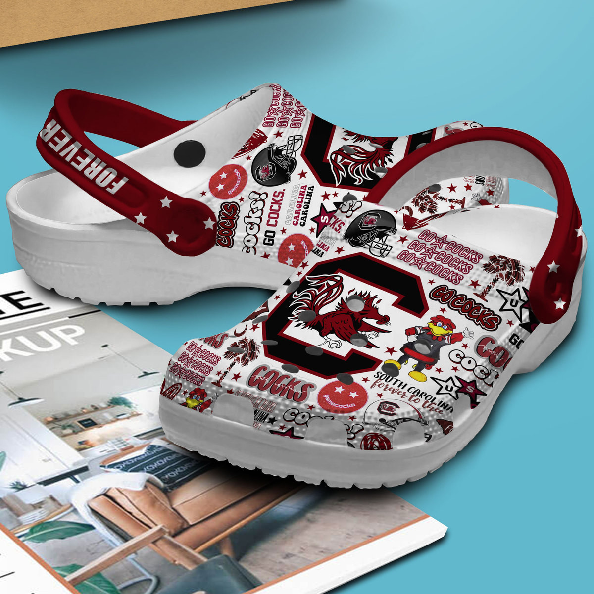 Merchidea South Carolina Gamecocks NCAA Sport Crocs Crocband Clogs Shoes Comfortable For Men Women and Kids