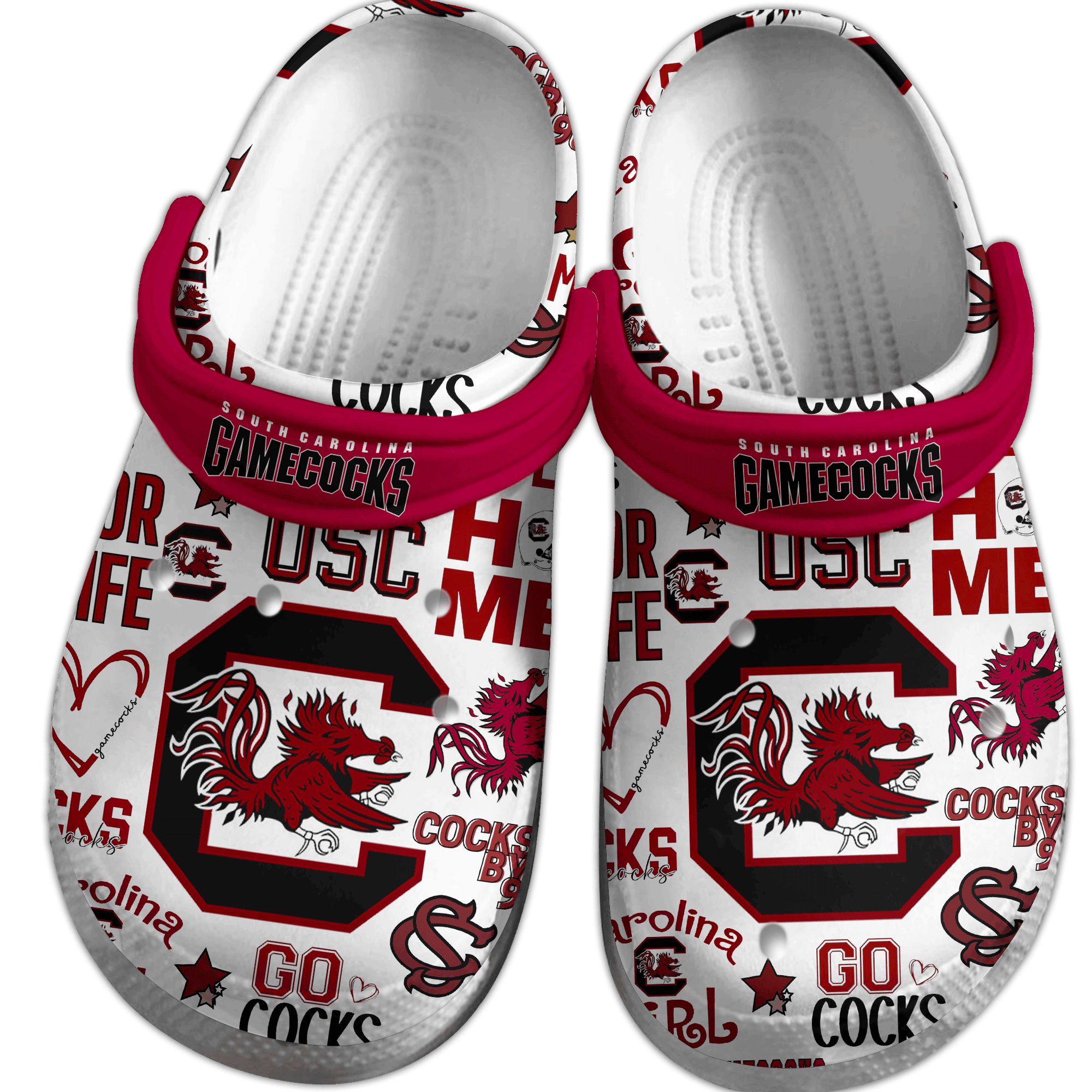 Merchidea South Carolina Gamecocks NCAA Sport Crocs Crocband Clogs Shoes Comfortable For Men Women and Kids