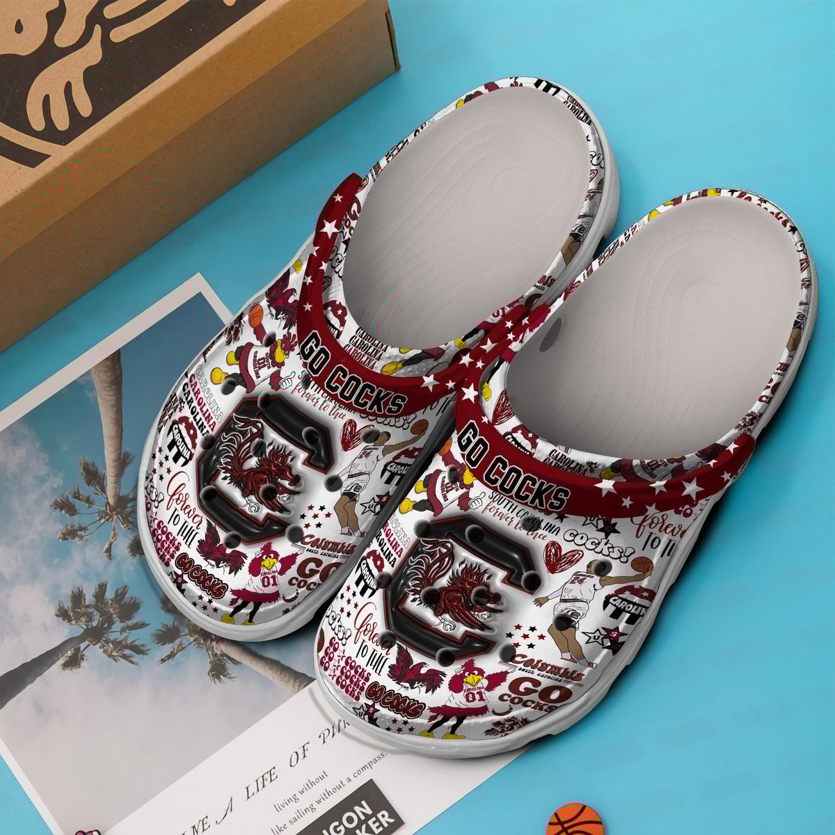 Merchidea South Carolina Gamecocks NCAA Sport Crocs Crocband Clogs Shoes Comfortable For Men Women and Kids