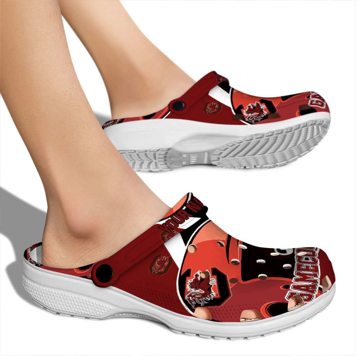 Merchidea South Carolina Gamecocks NCAA Sport Crocs Crocband Clogs Shoes Comfortable For Men Women and Kids