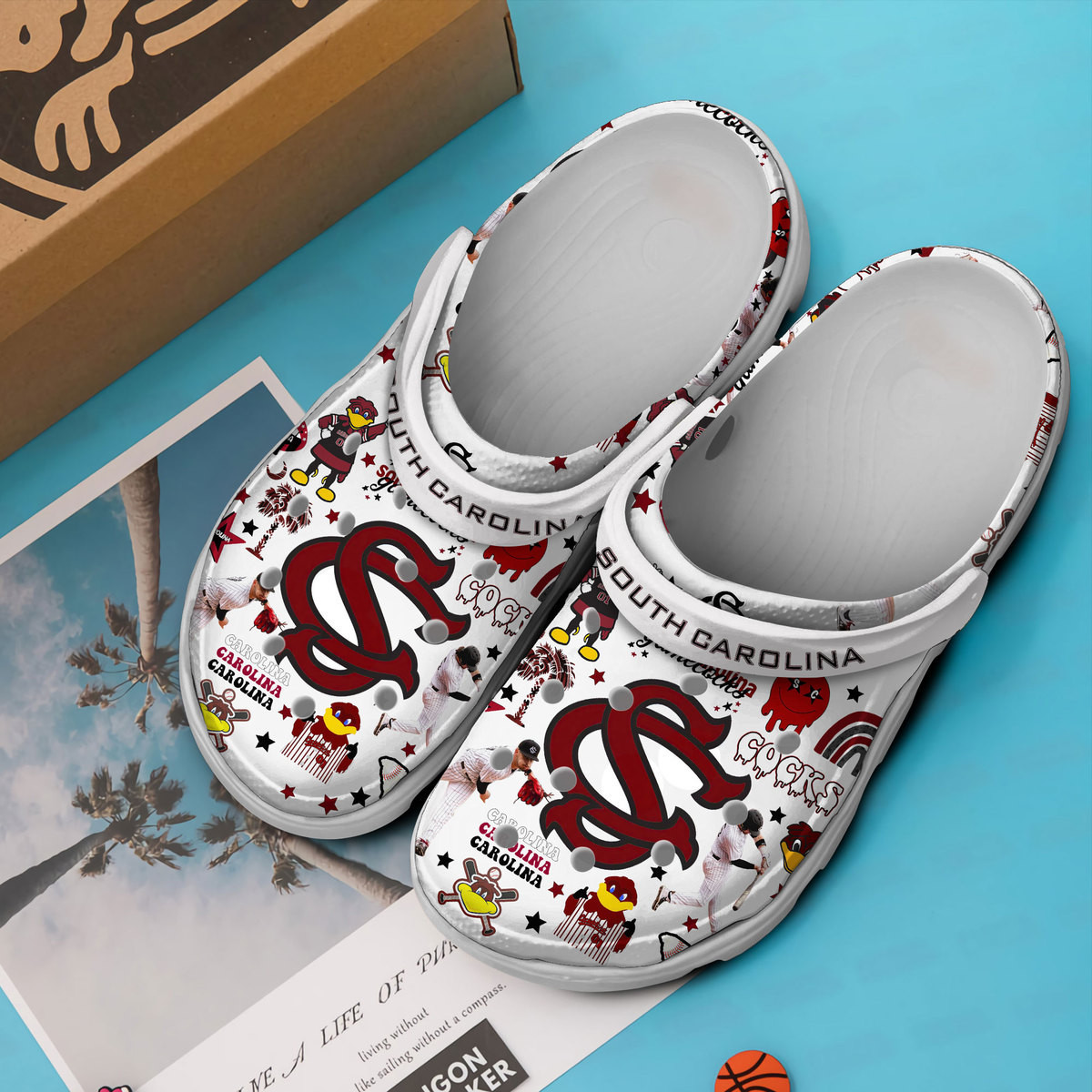 Merchidea South Carolina Gamecocks NCAA Sport Crocs Crocband Clogs Shoes Comfortable For Men Women and Kids