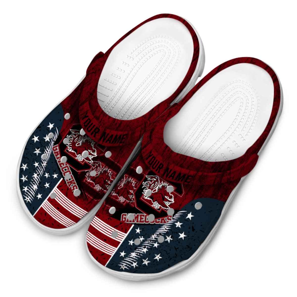 Merchidea South Carolina Gamecocks NCAA Sport Crocs Crocband Clogs Shoes Comfortable For Men Women and Kids
