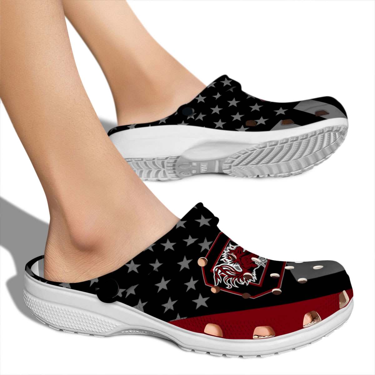 Merchidea South Carolina Gamecocks NCAA Sport Crocs Crocband Clogs Shoes Comfortable For Men Women and Kids