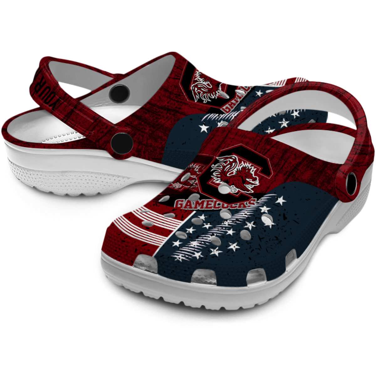 Merchidea South Carolina Gamecocks NCAA Sport Crocs Crocband Clogs Shoes Comfortable For Men Women and Kids