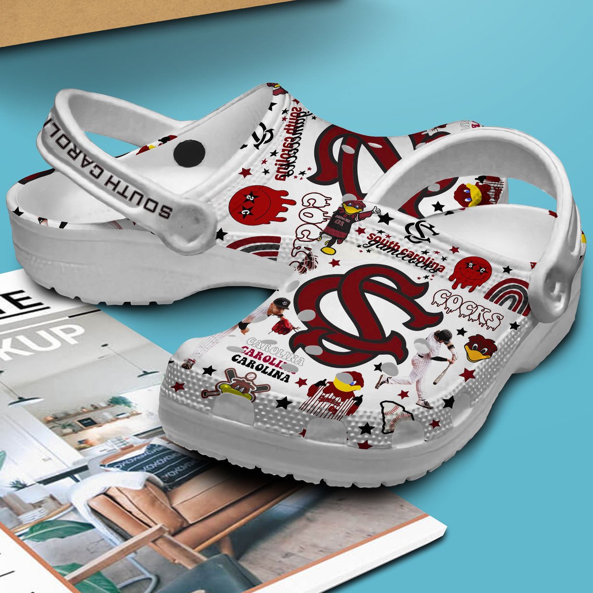 Merchidea South Carolina Gamecocks NCAA Sport Crocs Crocband Clogs Shoes Comfortable For Men Women and Kids