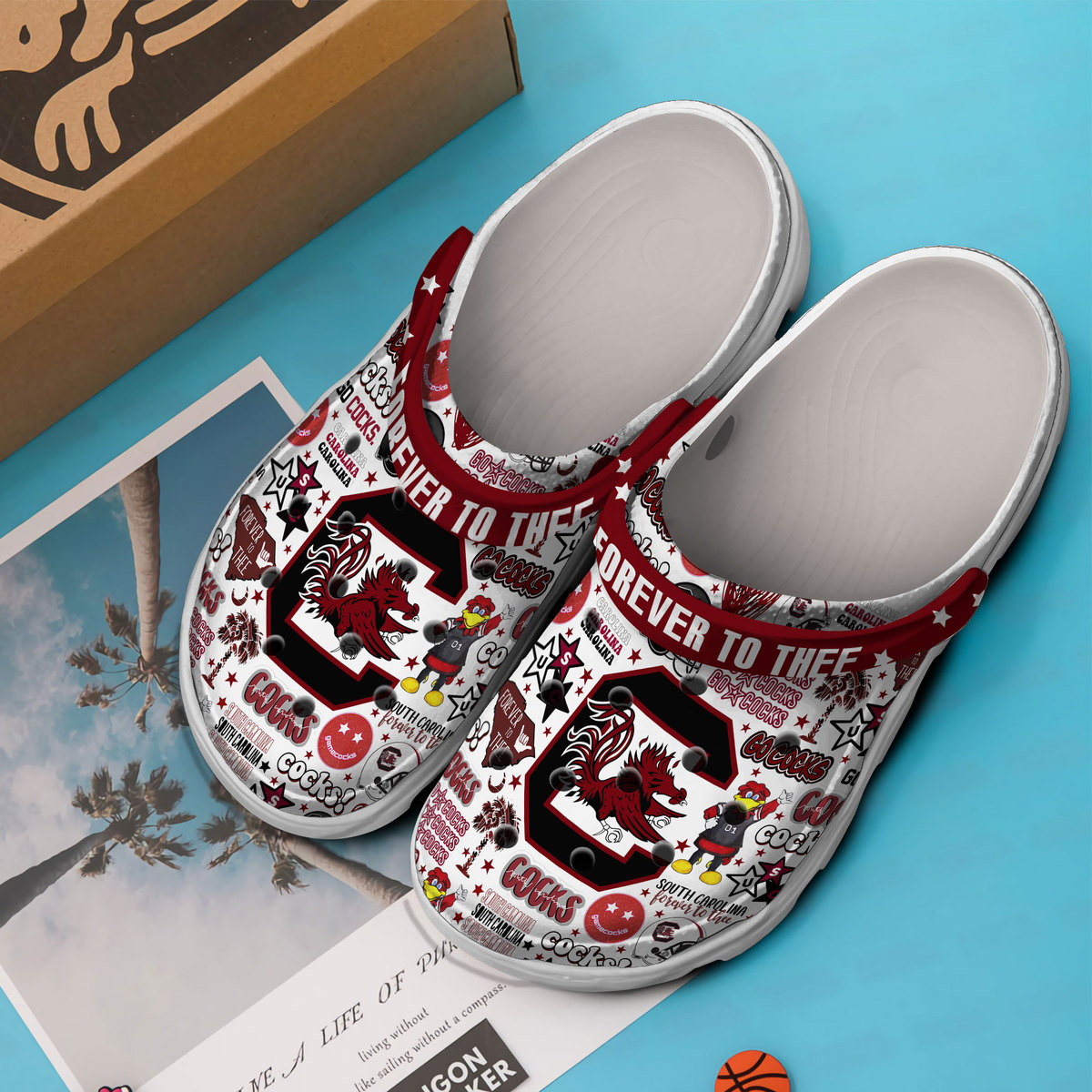 Merchidea South Carolina Gamecocks NCAA Sport Crocs Crocband Clogs Shoes Comfortable For Men Women and Kids