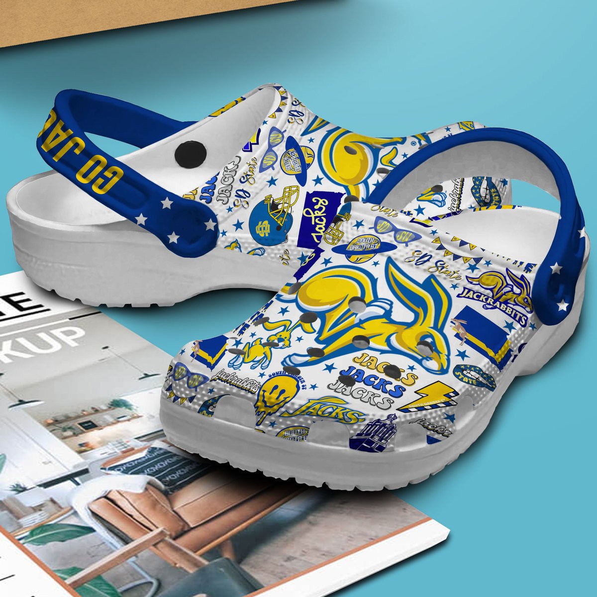 Merchidea South Dakota State Jackrabbits NCAA Sport Crocs Crocband Clogs Shoes Comfortable For Men Women and Kids