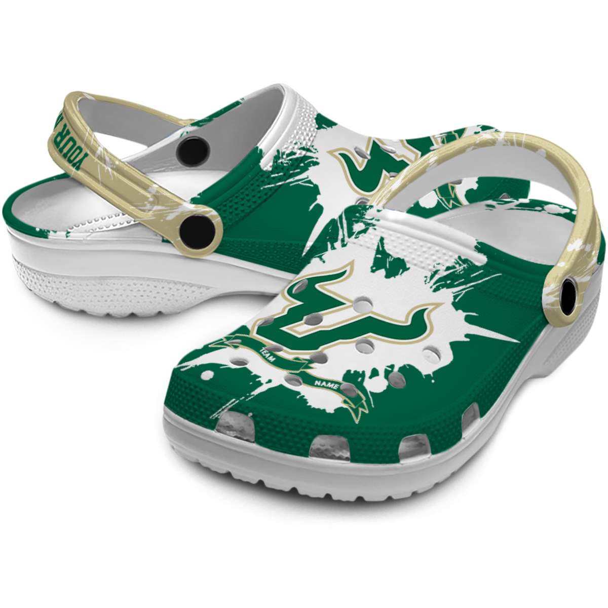 Merchidea South Florida Bulls NCAA Sport Crocs Crocband Clogs Shoes Comfortable For Men Women and Kids