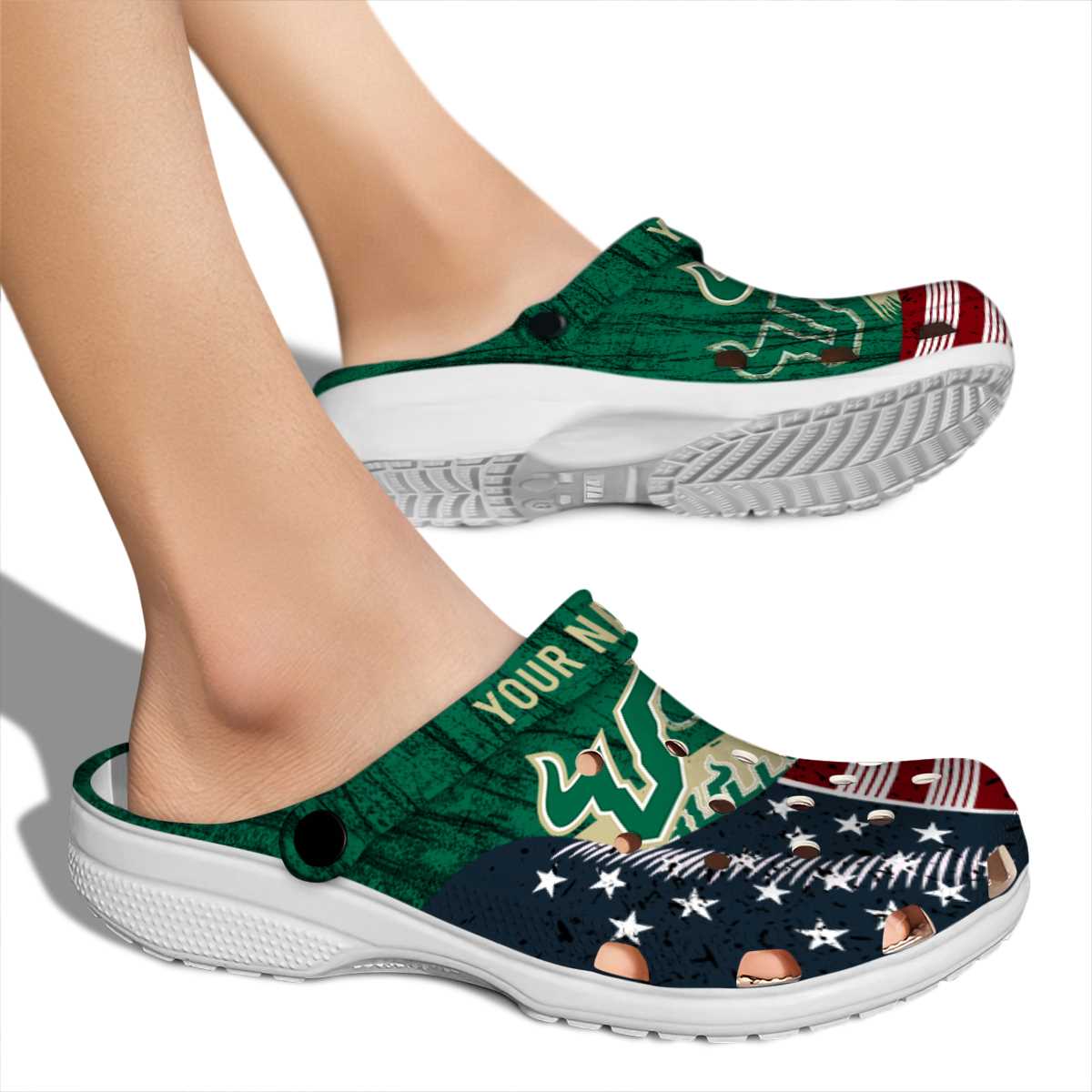 Merchidea South Florida Bulls NCAA Sport Crocs Crocband Clogs Shoes Comfortable For Men Women and Kids