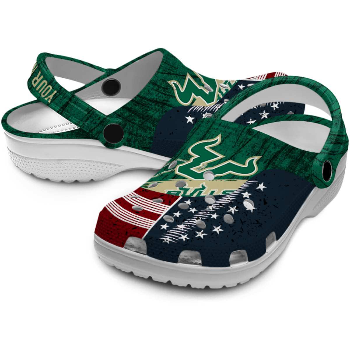 Merchidea South Florida Bulls NCAA Sport Crocs Crocband Clogs Shoes Comfortable For Men Women and Kids