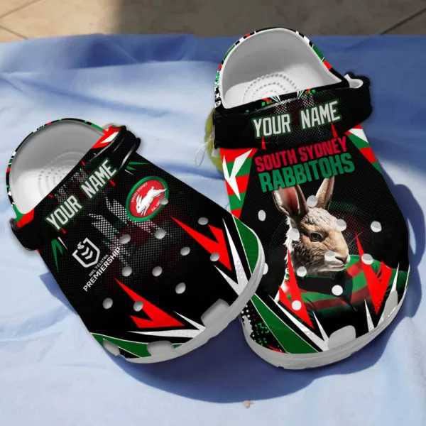 Merchidea South Sydney Rabbitohs NRL Sport Crocs Crocband Clogs Shoes Comfortable For Men Women and Kids