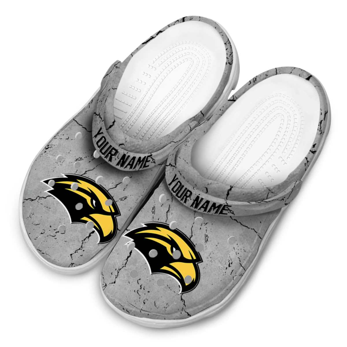 Merchidea Southern Miss Golden Eagles NCAA Sport Crocs Crocband Clogs Shoes Comfortable For Men Women and Kids