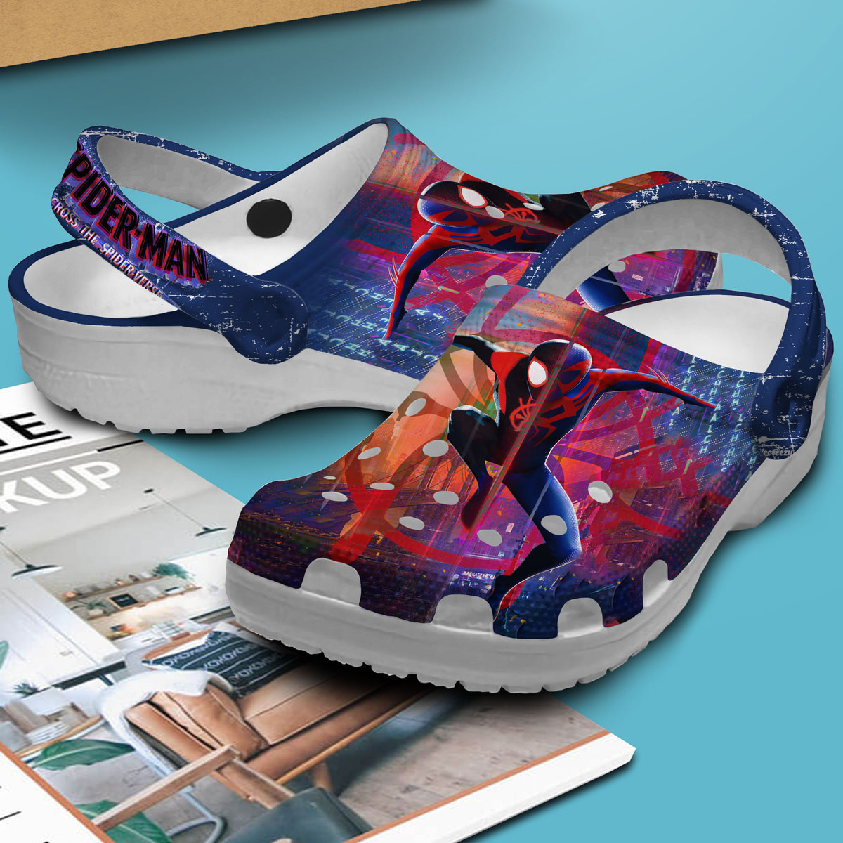 Merchidea Spider Man Across The Spider Verse Cartoon Crocs Crocband Clogs Shoes Comfortable For Men Women and Kids